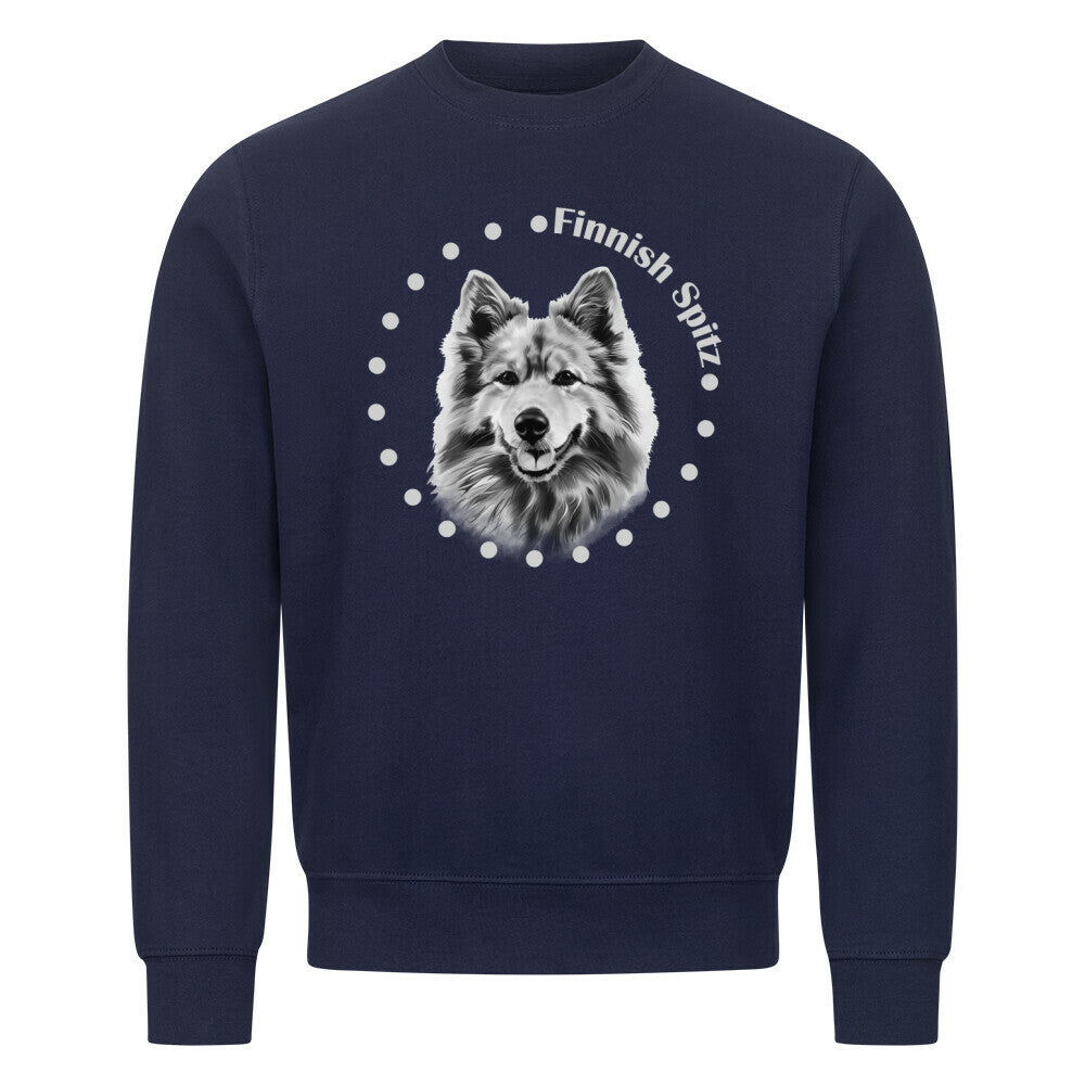 Premium Sweatshirt "Finnischer Spitz - Breed" Navy Blue – hunde-shirt.de