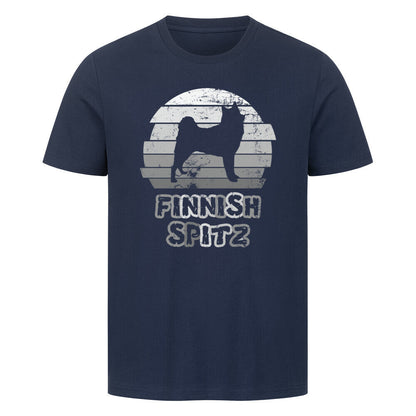 Premium T-Shirt "Finnischer Spitz - Shadow" French Navy – hunde-shirt.de