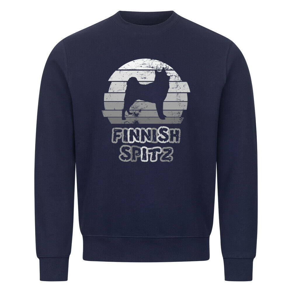 Premium Sweatshirt "Finnischer Spitz - Shadow" Navy Blue – hunde-shirt.de