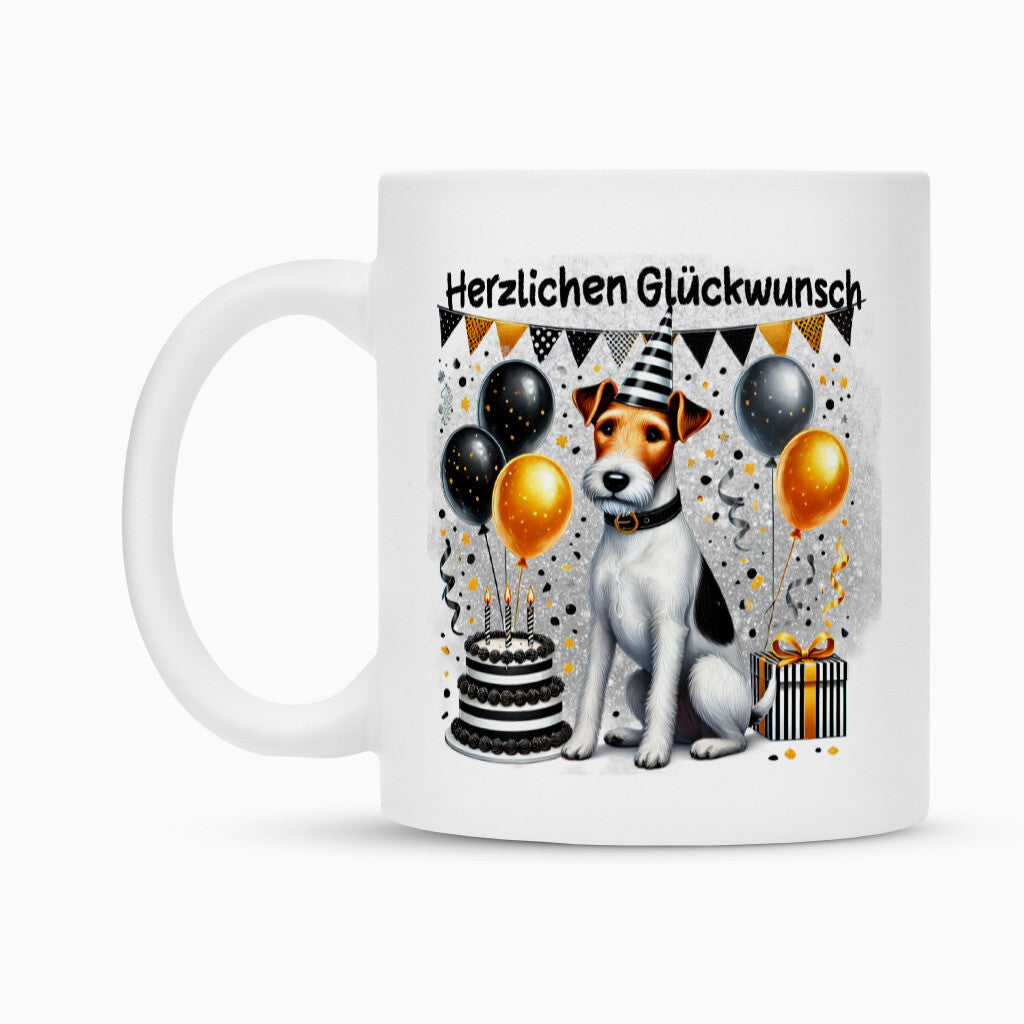Tasse "Foxterrier ( Drahthaar ) - Glückwunsch" – hunde-shirt.de