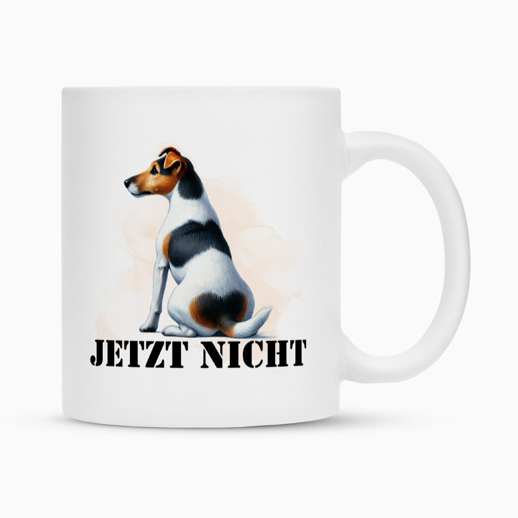 Tasse "Foxterrier ( Glatthaar ) - JETZT NICHT" Weiß – hunde-shirt.de