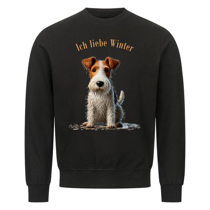 Premium Sweatshirt "Foxterrier ( Drahthaar ) - Ich liebe..." Schwarz – hunde-shirt.de