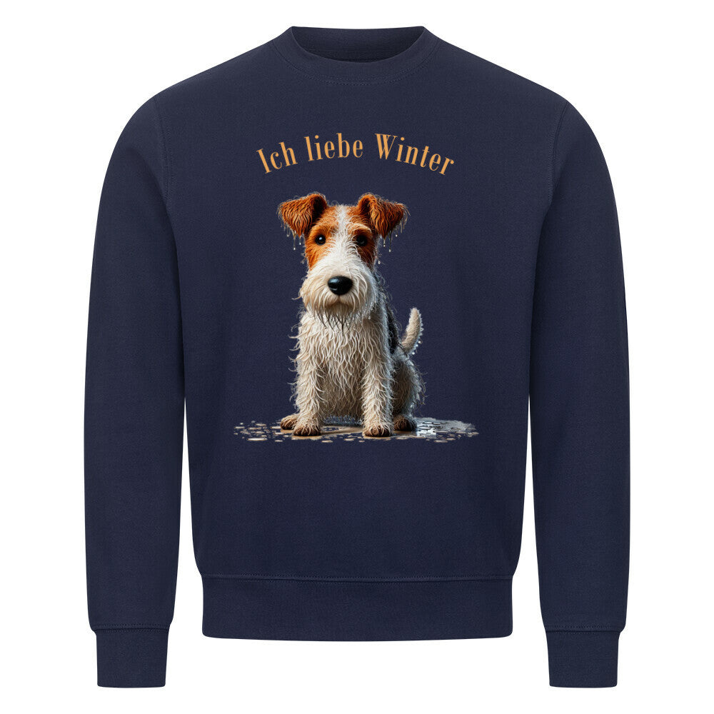 Premium Sweatshirt "Foxterrier ( Drahthaar ) - Ich liebe..." Navy Blue – hunde-shirt.de