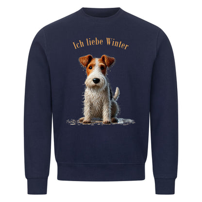 Premium Sweatshirt "Foxterrier ( Drahthaar ) - Ich liebe..." Navy Blue – hunde-shirt.de