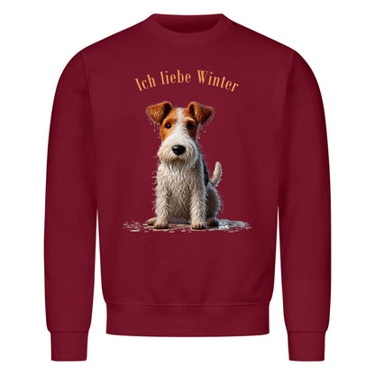 Premium Sweatshirt "Foxterrier ( Drahthaar ) - Ich liebe..." Burgunder – hunde-shirt.de