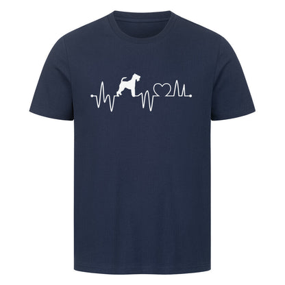 Premium T-Shirt "Foxterrier ( Drahthaar ) - Heartbeat" French Navy – hunde-shirt.de
