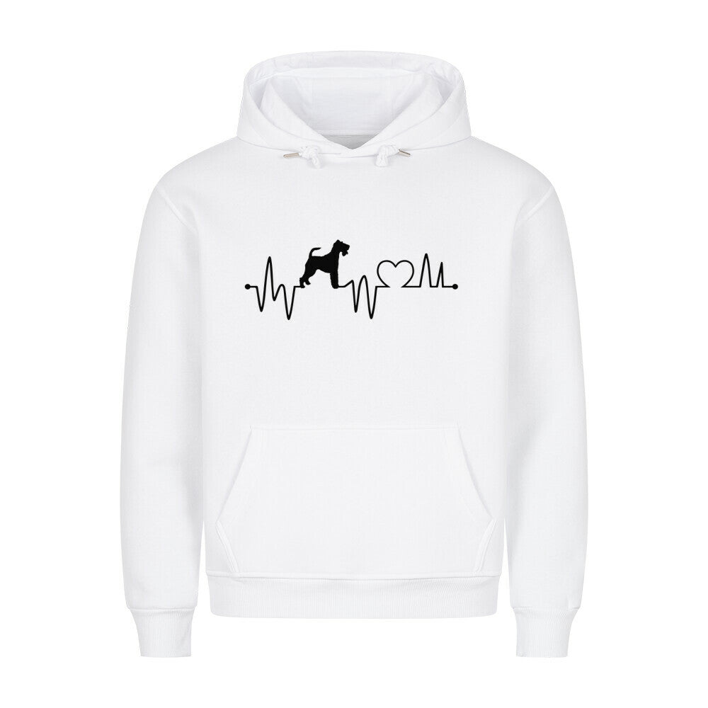 Premium Hoodie "Foxterrier ( Drahthaar ) - Heartbeat" Weiß – hunde-shirt.de