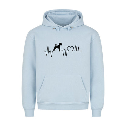 Premium Hoodie "Foxterrier ( Drahthaar ) - Heartbeat" Babyblau – hunde-shirt.de