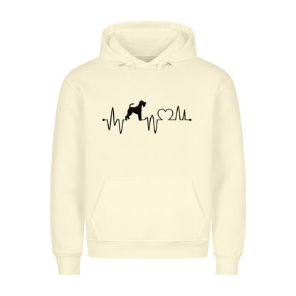 Premium Hoodie "Foxterrier ( Drahthaar ) - Heartbeat" Beige – hunde-shirt.de
