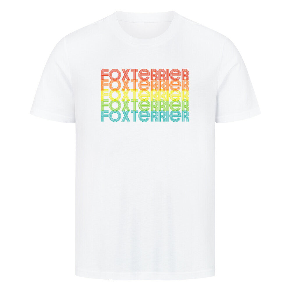Premium T-Shirt "Foxterrier - RETRO" Weiß – hunde-shirt.de