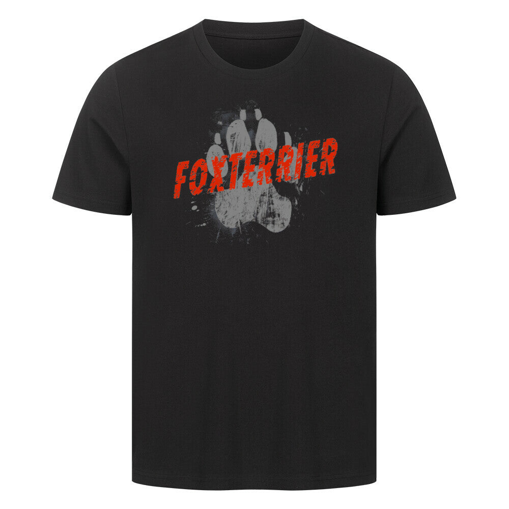 Premium T-Shirt "Foxterrier - PAW" Schwarz – hunde-shirt.de