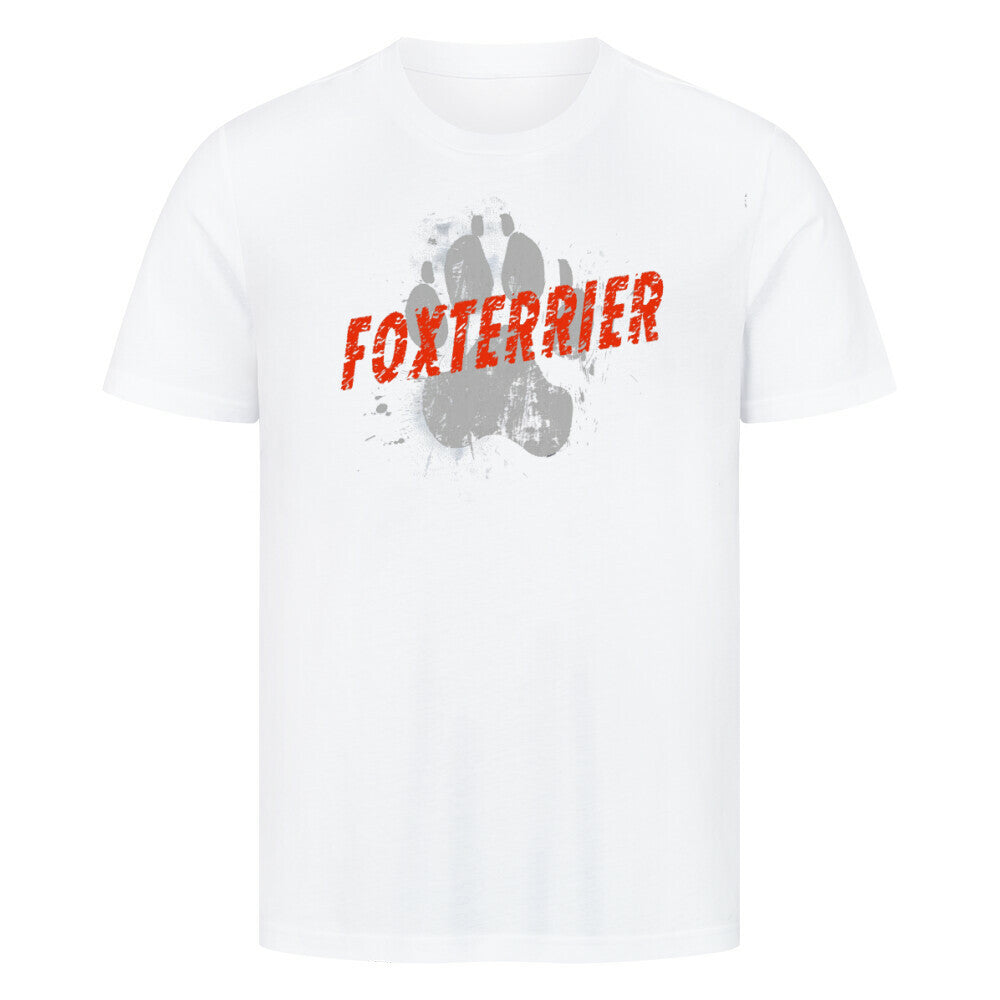Premium T-Shirt "Foxterrier - PAW" Weiß – hunde-shirt.de