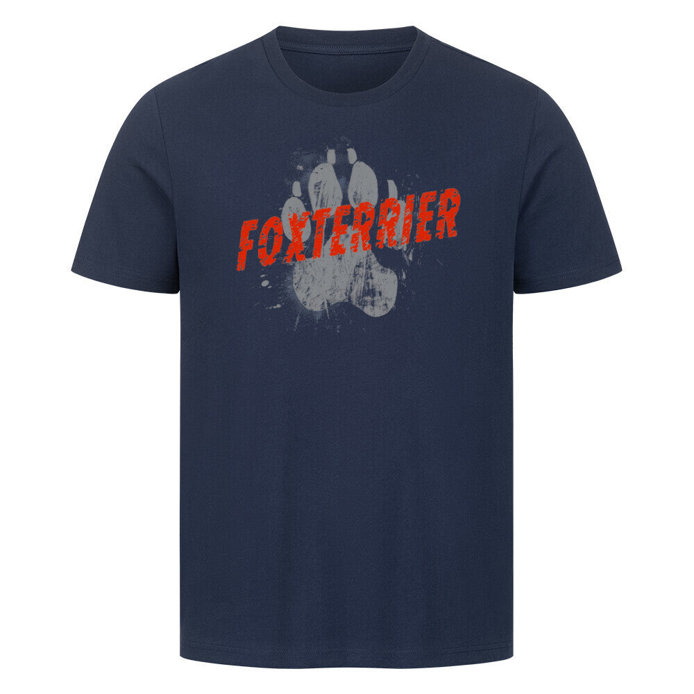 Premium T-Shirt "Foxterrier - PAW" French Navy – hunde-shirt.de