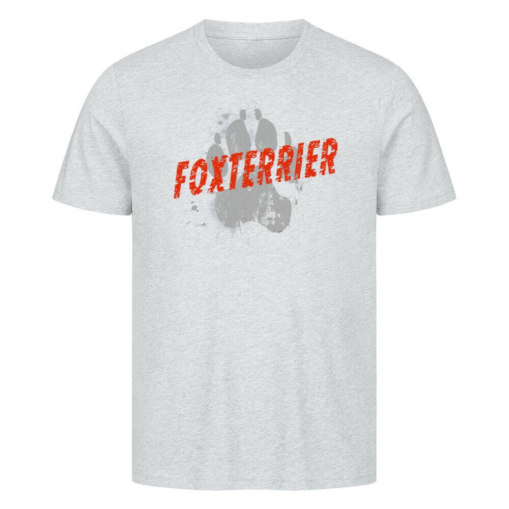 Premium T-Shirt "Foxterrier - PAW" Heather Grey – hunde-shirt.de