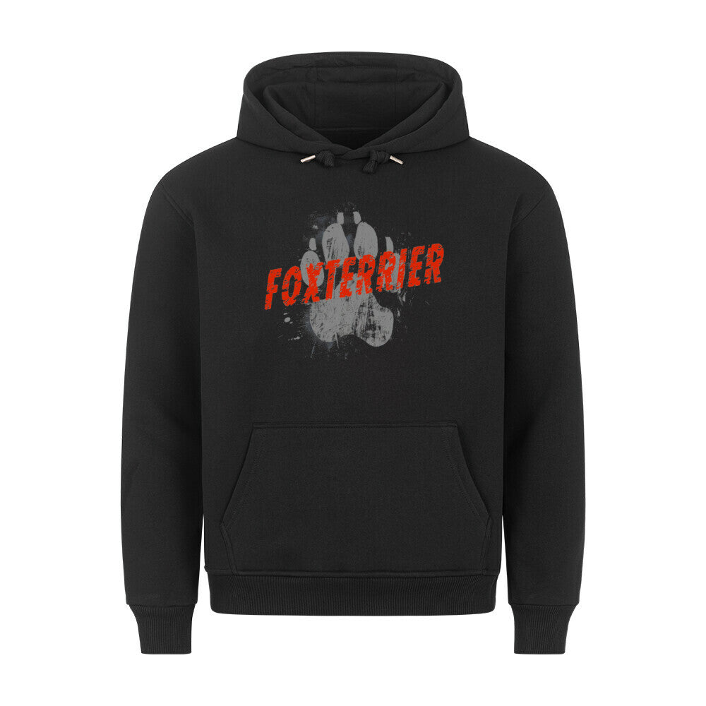 Premium Hoodie "Foxterrier - PAW" Schwarz – hunde-shirt.de
