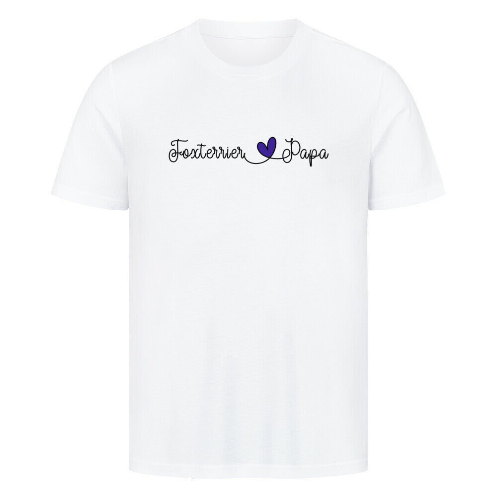 Premium T-Shirt "Foxterrier -Papa" Weiß – hunde-shirt.de