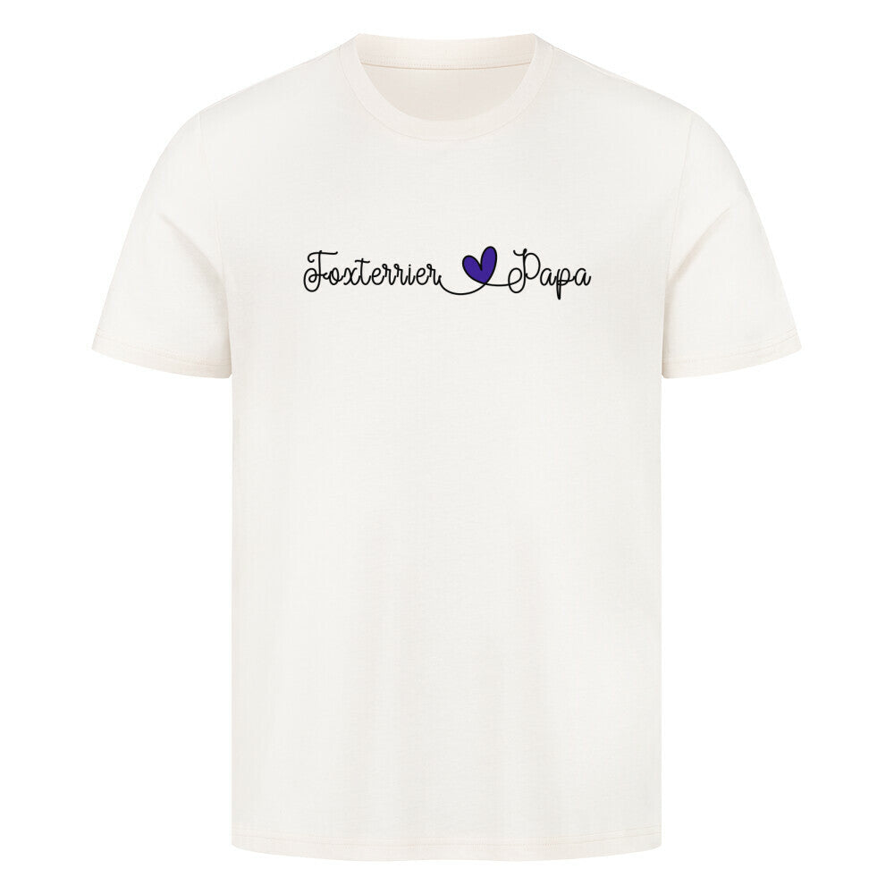 Premium T-Shirt "Foxterrier -Papa" Natural Raw – hunde-shirt.de