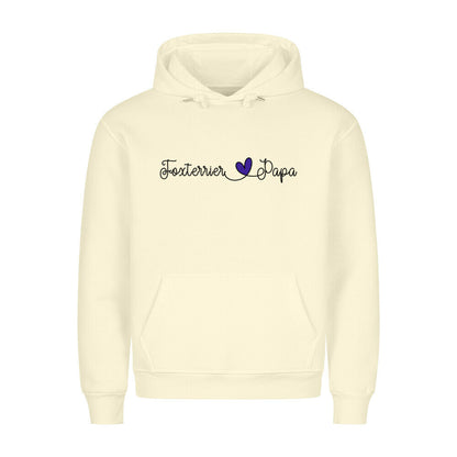 Premium Hoodie "Foxterrier - Papa" Beige – hunde-shirt.de