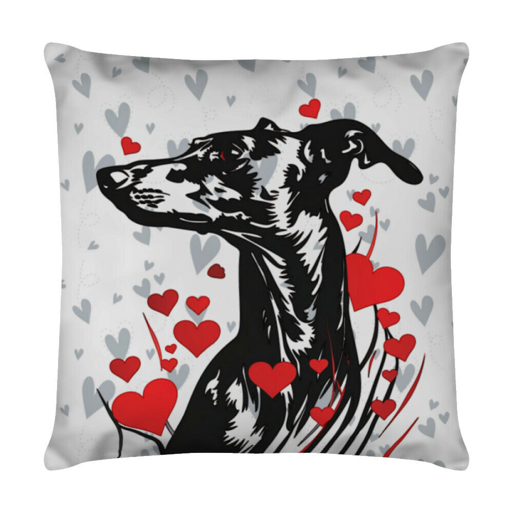 Kissen "Galgo - Hearts" Weiß – hunde-shirt.de