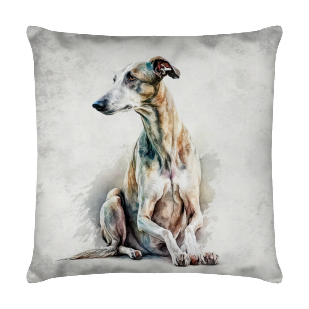 Kissen "Galgo - Portrait" Weiß – hunde-shirt.de