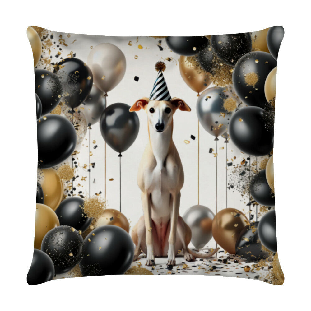 Kissen "Galgo - Geburtstag" Weiß – hunde-shirt.de