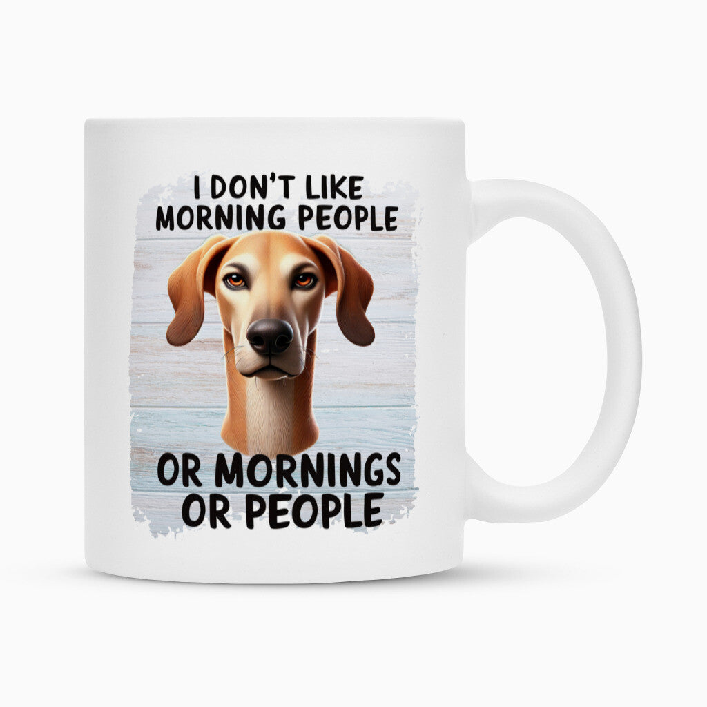 Tasse "Galgo - Morning People" Weiß – hunde-shirt.de