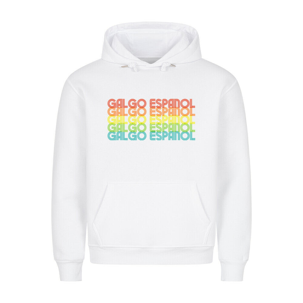 Premium Hoodie "Galgo - RETRO" Weiß – hunde-shirt.de