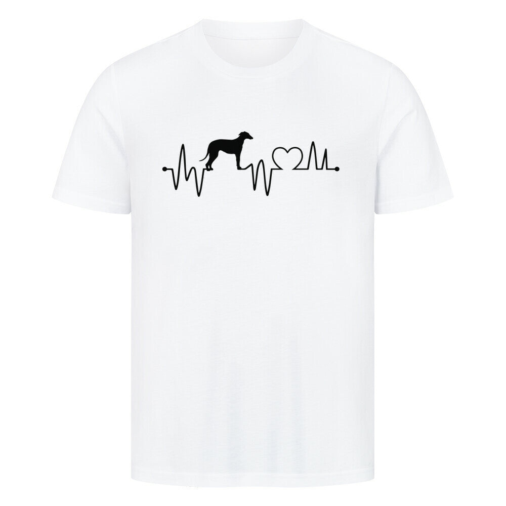 Premium T-Shirt "Galgo - Heartbeat" Weiß – hunde-shirt.de