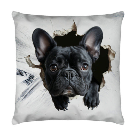 Kissen "Frenchi - Look" Weiß – hunde-shirt.de