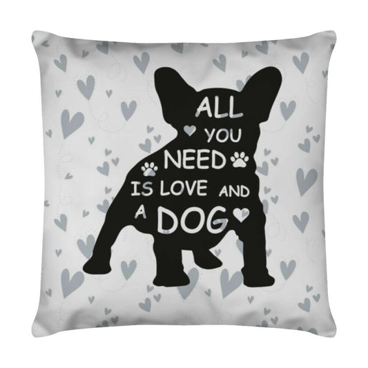 Kissen "Frenchie - All You need" Weiß – hunde-shirt.de