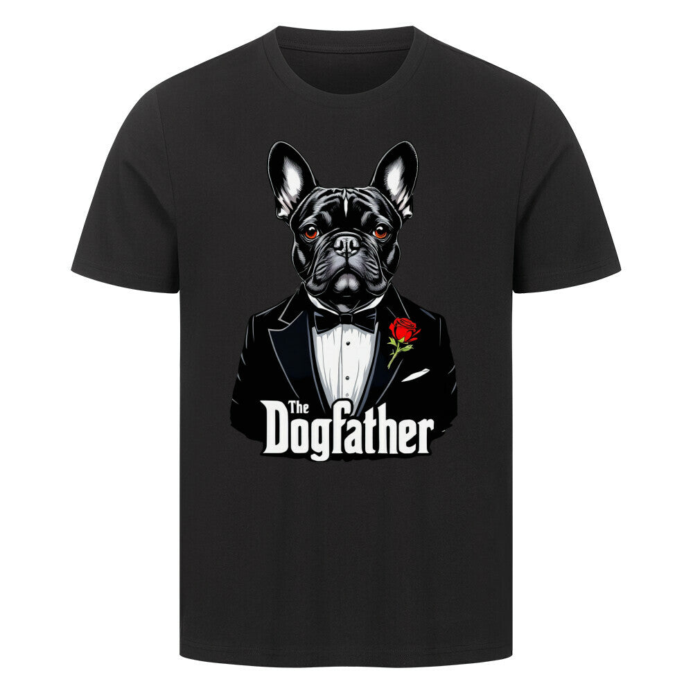Premium T-Shirt "Frenchie - Dogfather" Schwarz – hunde-shirt.de