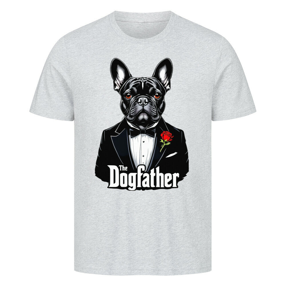 Premium T-Shirt "Frenchie - Dogfather" Heather Grey – hunde-shirt.de