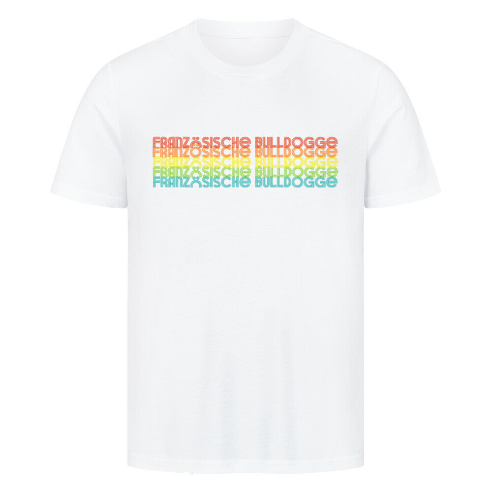 Premium T-Shirt "Französische Bulldogge - RETRO" Weiß – hunde-shirt.de