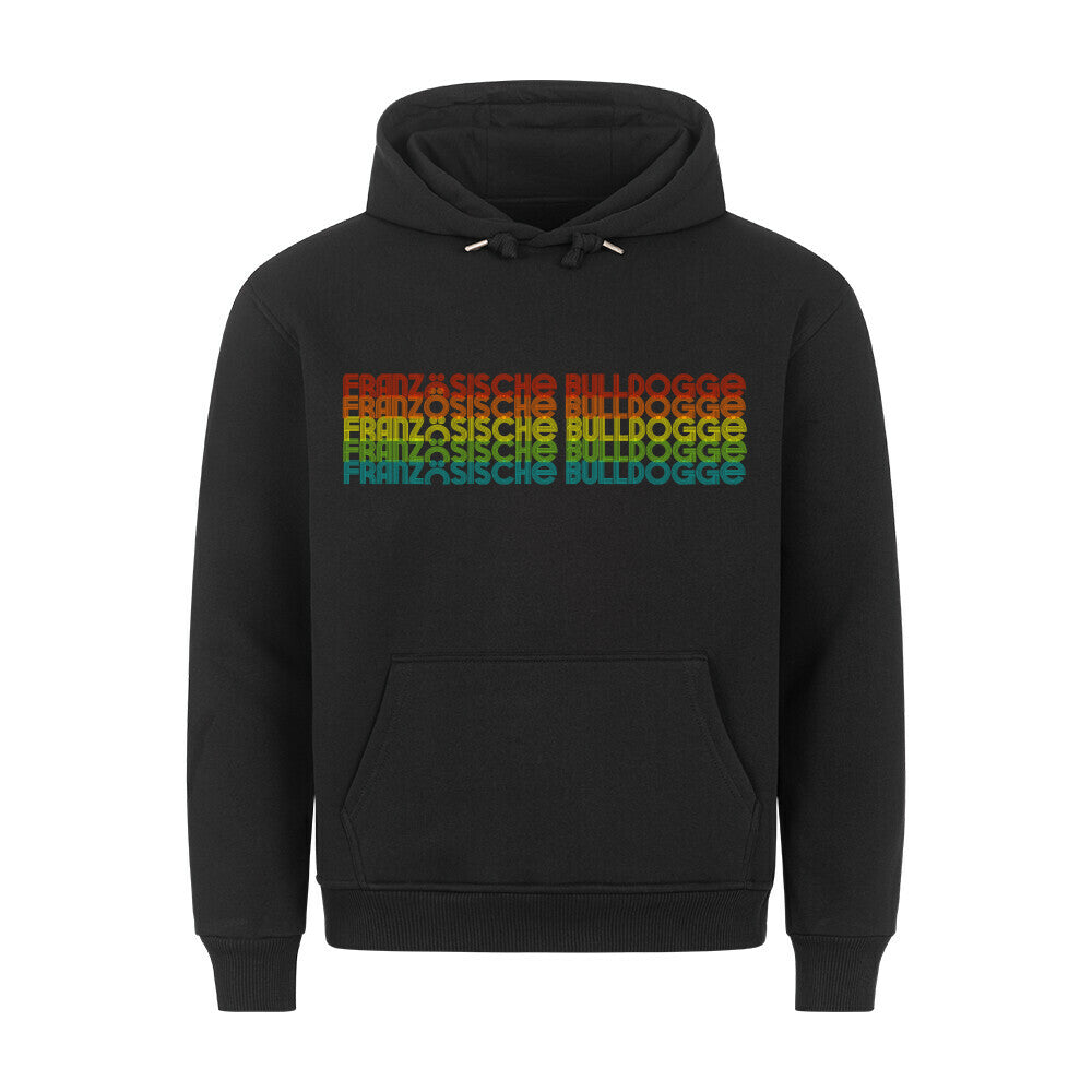 Premium Hoodie "Französische Bulldogge - RETRO" Schwarz – hunde-shirt.de