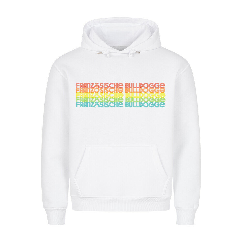 Premium Hoodie "Französische Bulldogge - RETRO" Weiß – hunde-shirt.de