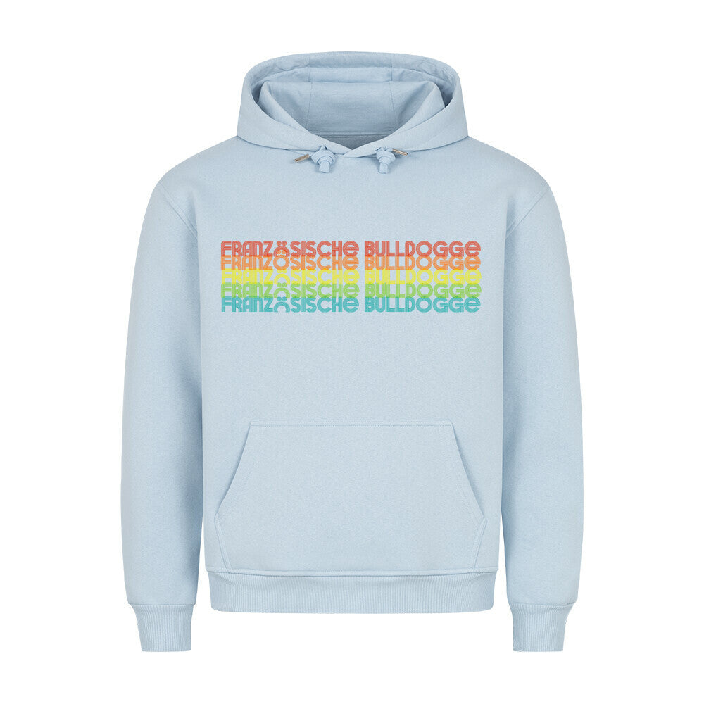 Premium Hoodie "Französische Bulldogge - RETRO" Babyblau – hunde-shirt.de