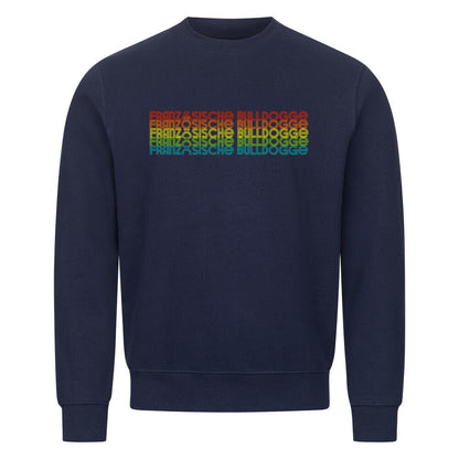 Premium Sweatshirt "Französische Bulldogge - RETRO" Navy Blue – hunde-shirt.de