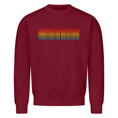 Premium Sweatshirt "Französische Bulldogge - RETRO" Burgunder – hunde-shirt.de
