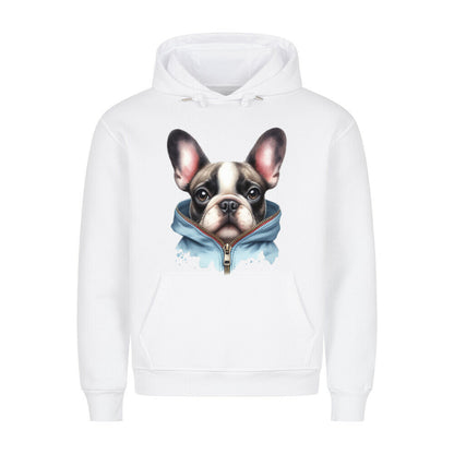 Premium Hoodie "Frenchie - Zipper" Weiß – hunde-shirt.de