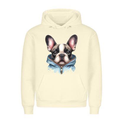 Premium Hoodie "Frenchie - Zipper" Beige – hunde-shirt.de