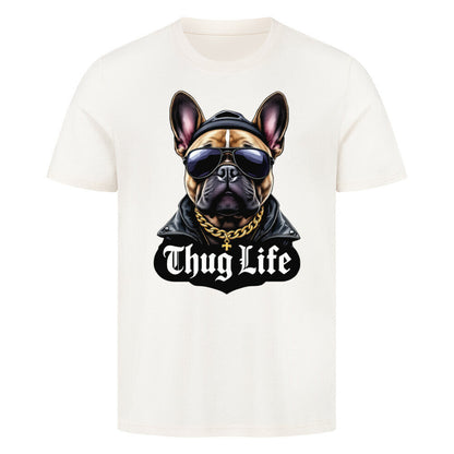 Premium T-Shirt "Frenchie - Thug Life" Natural Raw – hunde-shirt.de