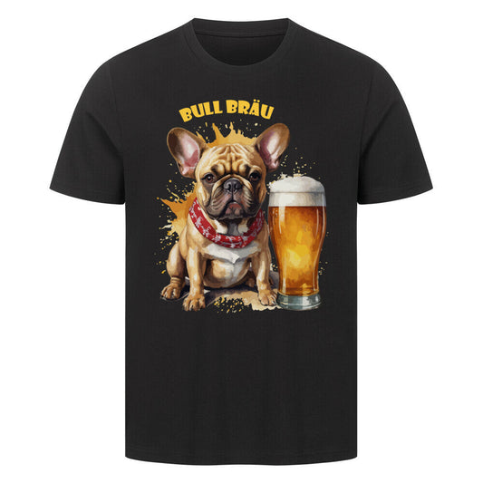 Premium T-Shirt "Französische Bulldogge - Bull Bräu" Schwarz – hunde-shirt.de