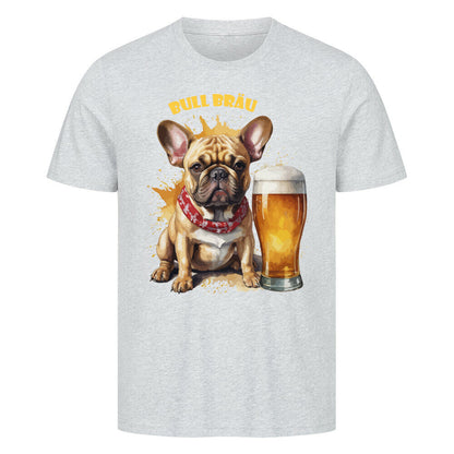 Premium T-Shirt "Französische Bulldogge - Bull Bräu" Heather Grey – hunde-shirt.de