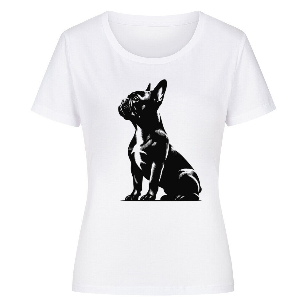 Premium Organic Damen-Shirt "Frenchie - My Love" Weiß – hunde-shirt.de