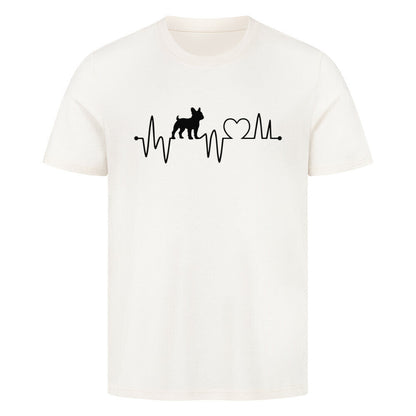 Premium T-Shirt "Französiche Bulldogge - Heartbeat" Natural Raw – hunde-shirt.de