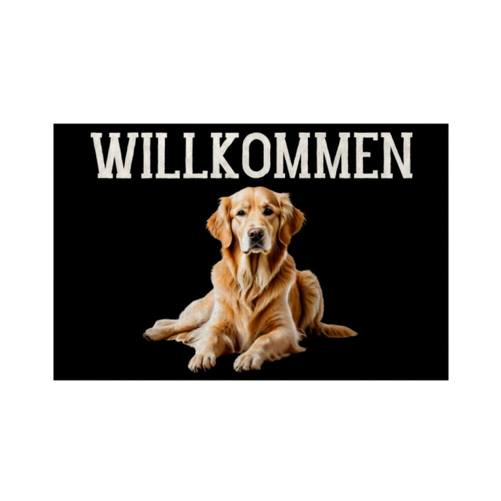 Fußmatte "Golden Retriever - WILLKOMMEN" Weiß – hunde-shirt.de