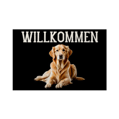 Fußmatte "Golden Retriever - WILLKOMMEN" Weiß – hunde-shirt.de