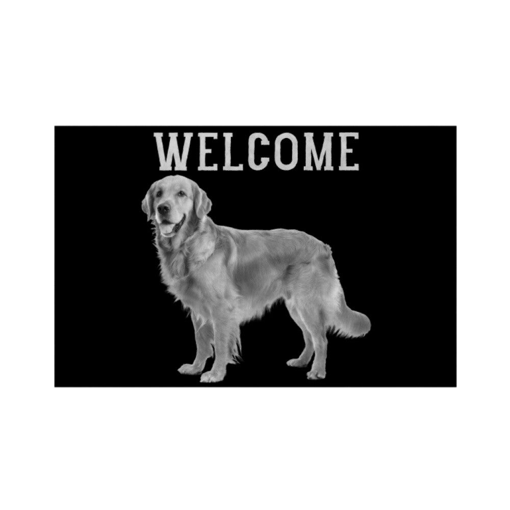 Fußmatte "Golden Retriever - WELCOME" Weiß – hunde-shirt.de