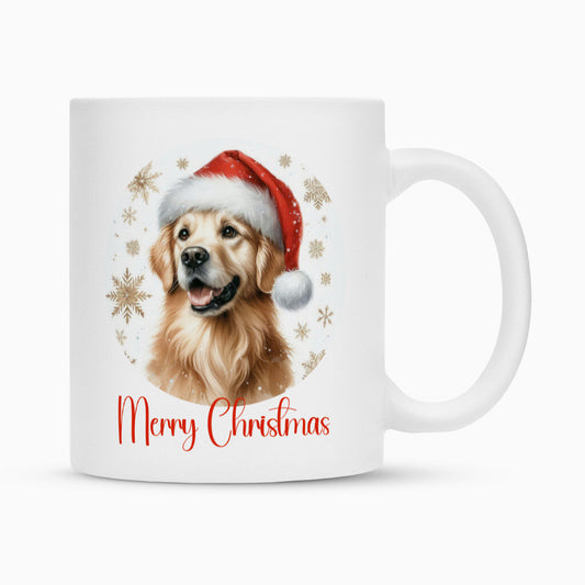 Tasse "Golden Retriever - Merry Christmas" Weiß – hunde-shirt.de