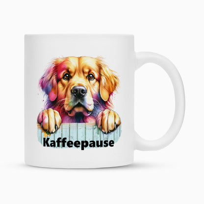 Tasse "Golden Retriever - Kaffeepause" Weiß – hunde-shirt.de